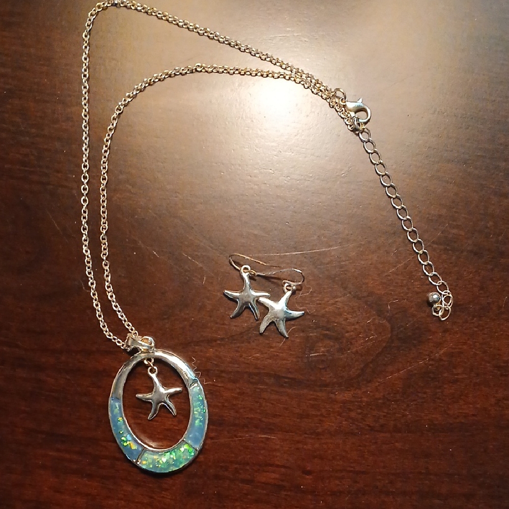 Elegant Silver Starfish Jewelry Set